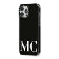 Initials Personalised 1 iPhone 13 Pro Max Black Impact Case Side Angle on Silver phone