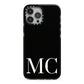 Initials Personalised 1 iPhone 13 Pro Max Black Impact Case on Silver phone