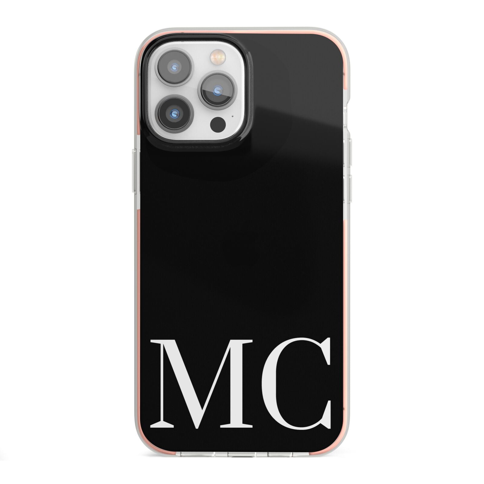 Initials Personalised 1 iPhone 13 Pro Max TPU Impact Case with Pink Edges
