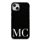 Initials Personalised 1 iPhone 14 Plus Black Impact Case on Silver phone