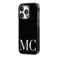 Initials Personalised 1 iPhone 14 Pro Black Impact Case Side Angle on Silver phone