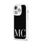Initials Personalised 1 iPhone 14 Pro Clear Tough Case Silver Angled Image