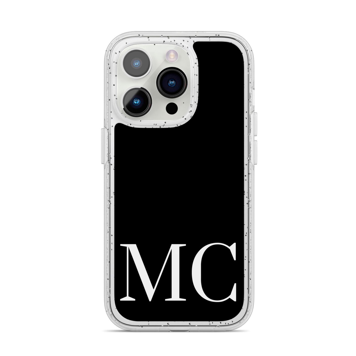 Initials Personalised 1 iPhone 14 Pro Glitter Tough Case Silver