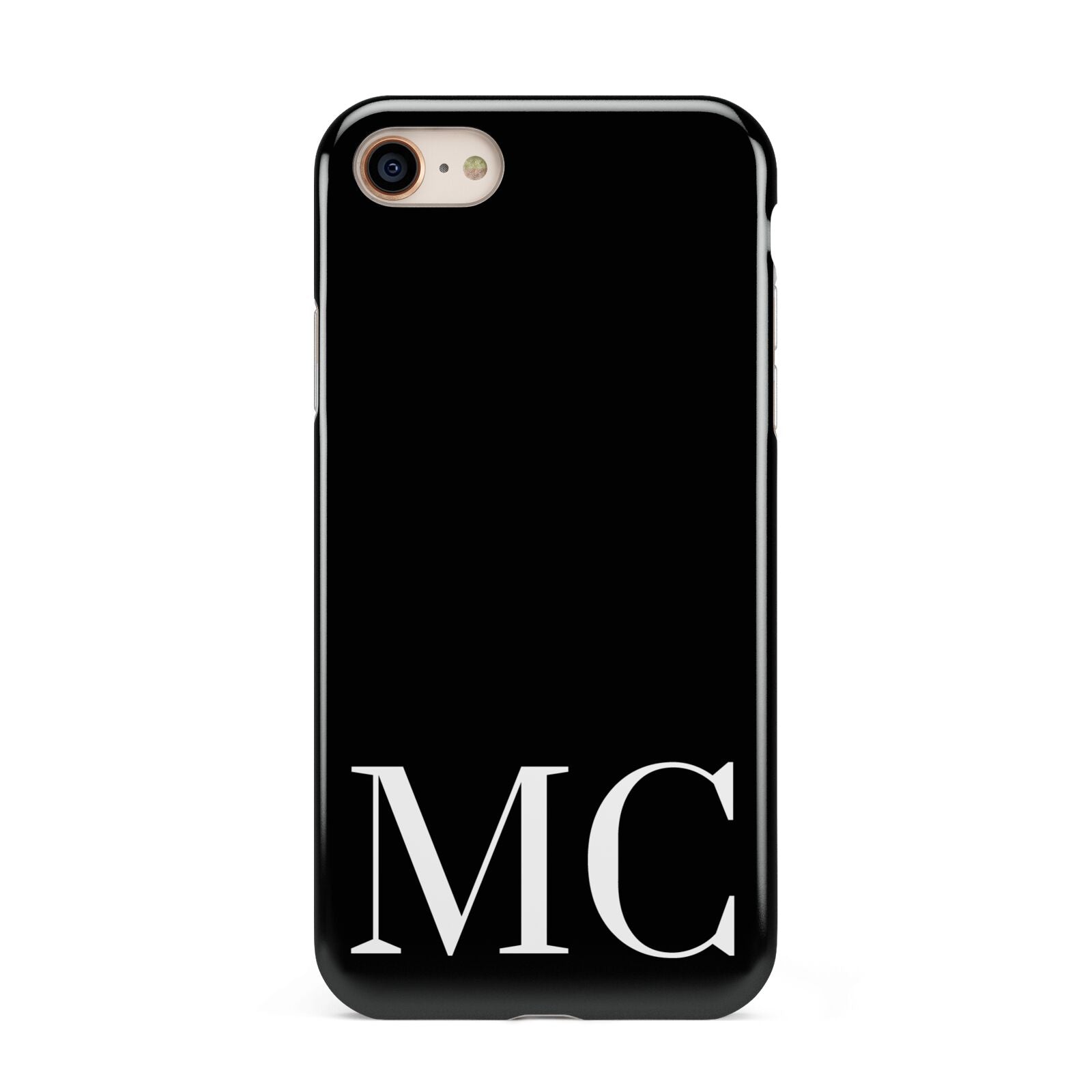 Initials Personalised 1 iPhone 8 3D Tough Case on Gold Phone