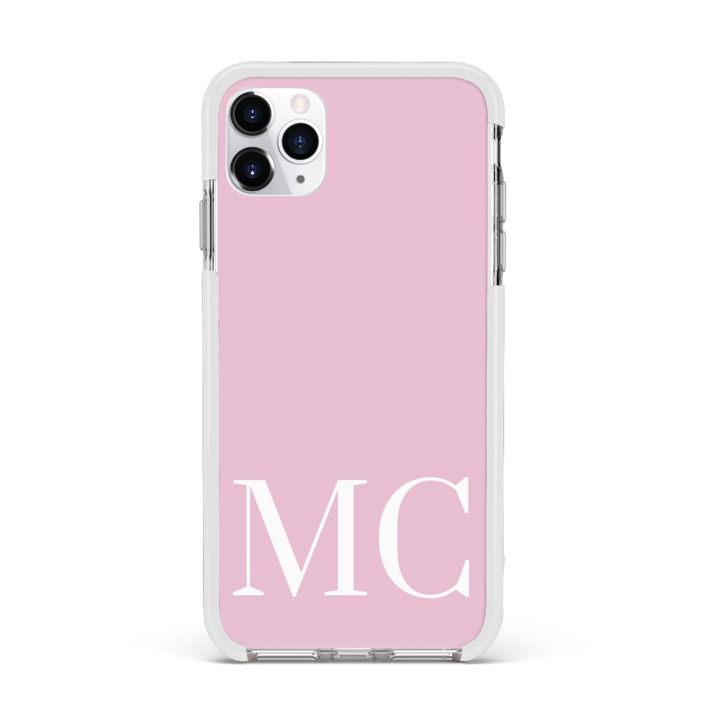 Initials Personalised 2 Apple iPhone 11 Pro Max in Silver with White Impact Case