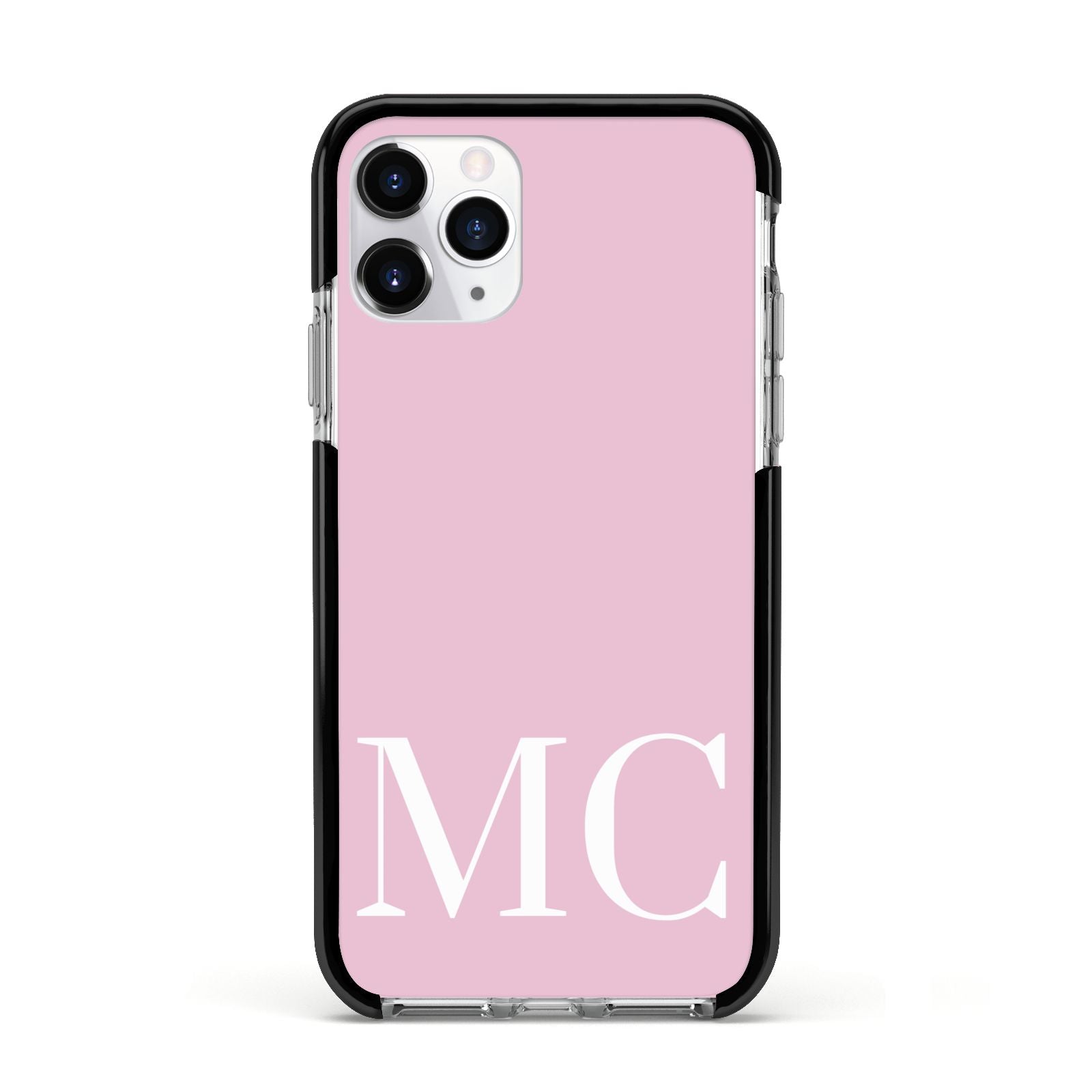 Initials Personalised 2 Apple iPhone 11 Pro in Silver with Black Impact Case