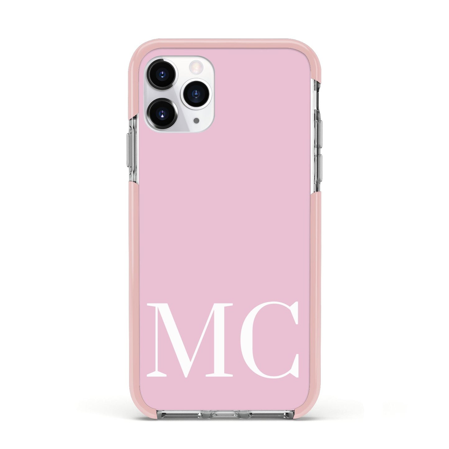 Initials Personalised 2 Apple iPhone 11 Pro in Silver with Pink Impact Case