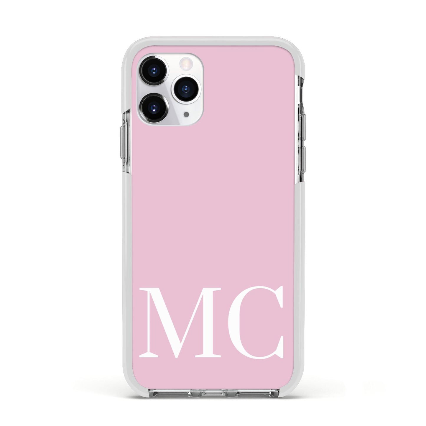 Initials Personalised 2 Apple iPhone 11 Pro in Silver with White Impact Case