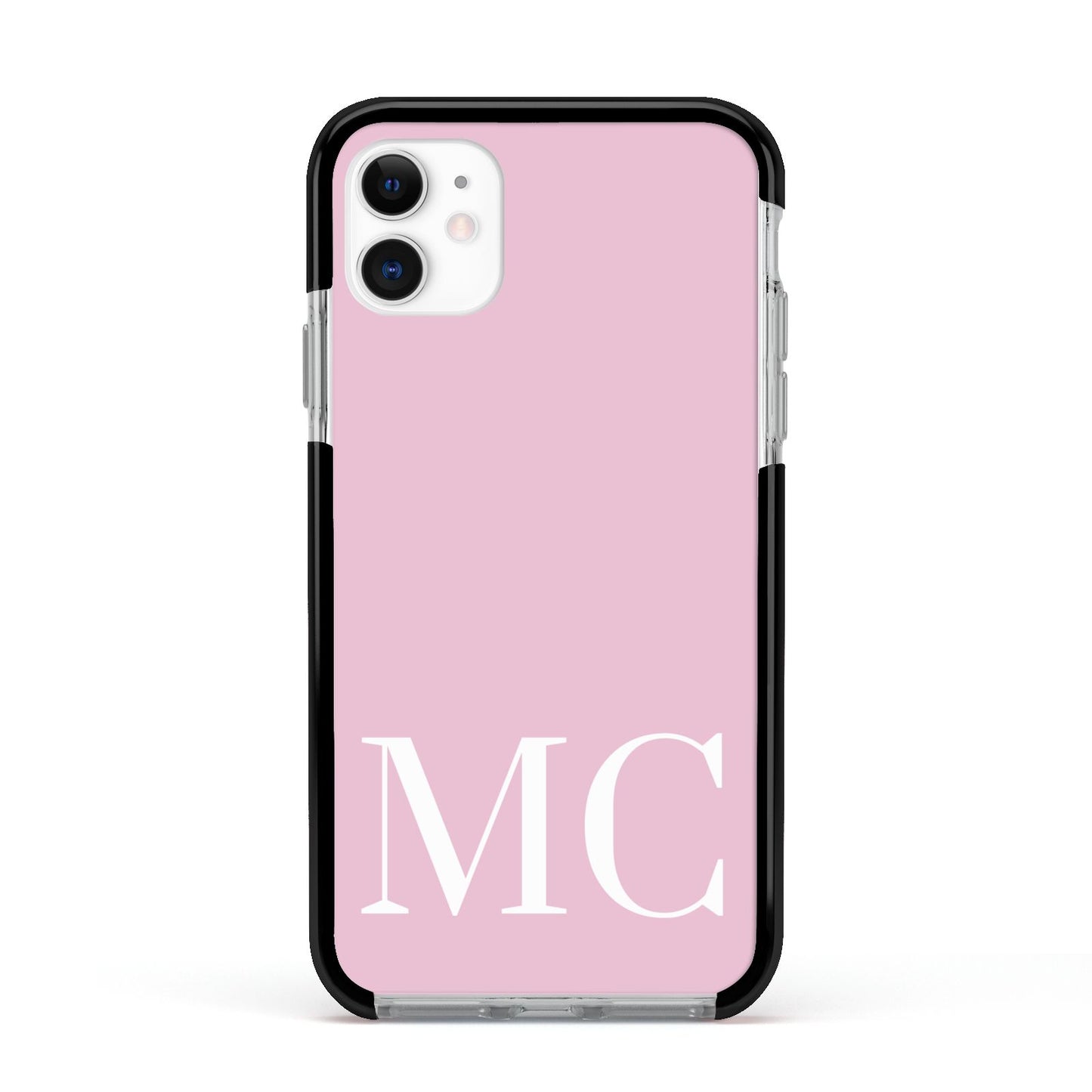 Initials Personalised 2 Apple iPhone 11 in White with Black Impact Case