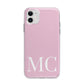 Initials Personalised 2 Apple iPhone 11 in White with Bumper Case