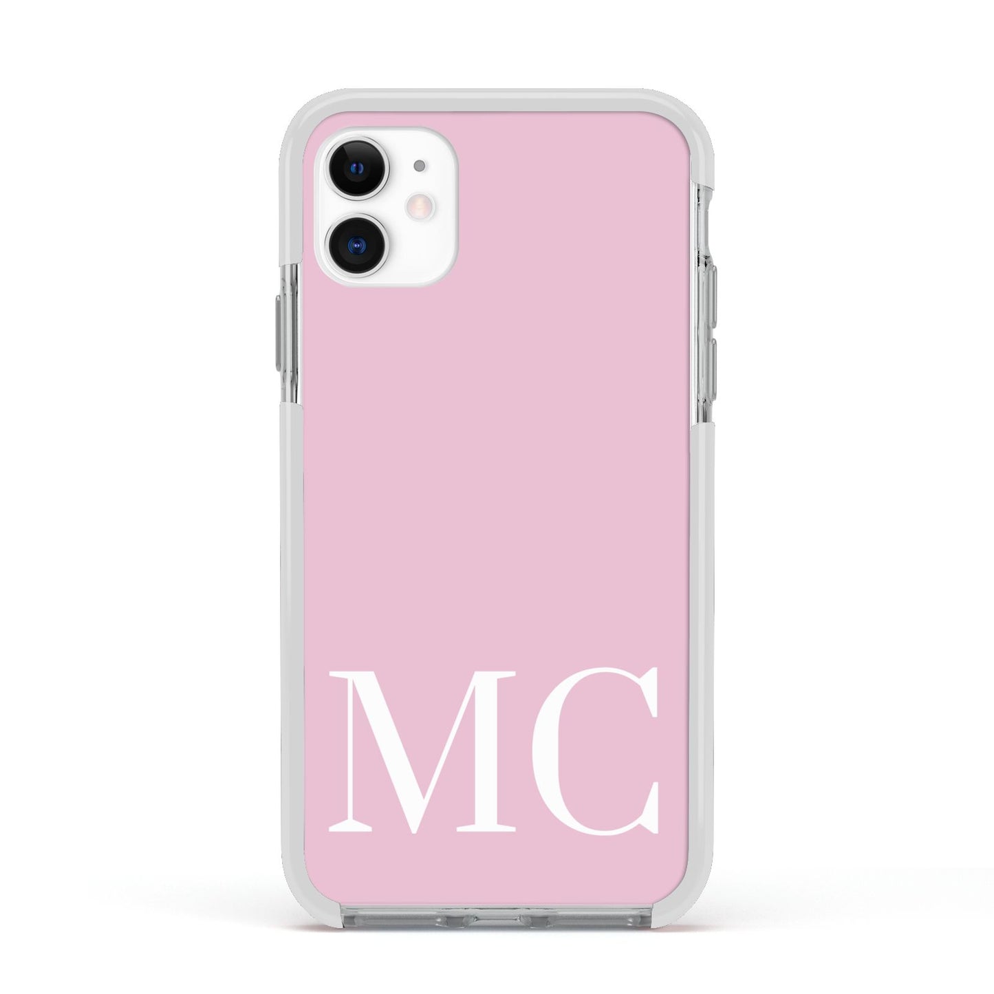 Initials Personalised 2 Apple iPhone 11 in White with White Impact Case