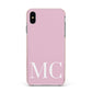 Initials Personalised 2 Apple iPhone Xs Max Impact Case Pink Edge on Black Phone