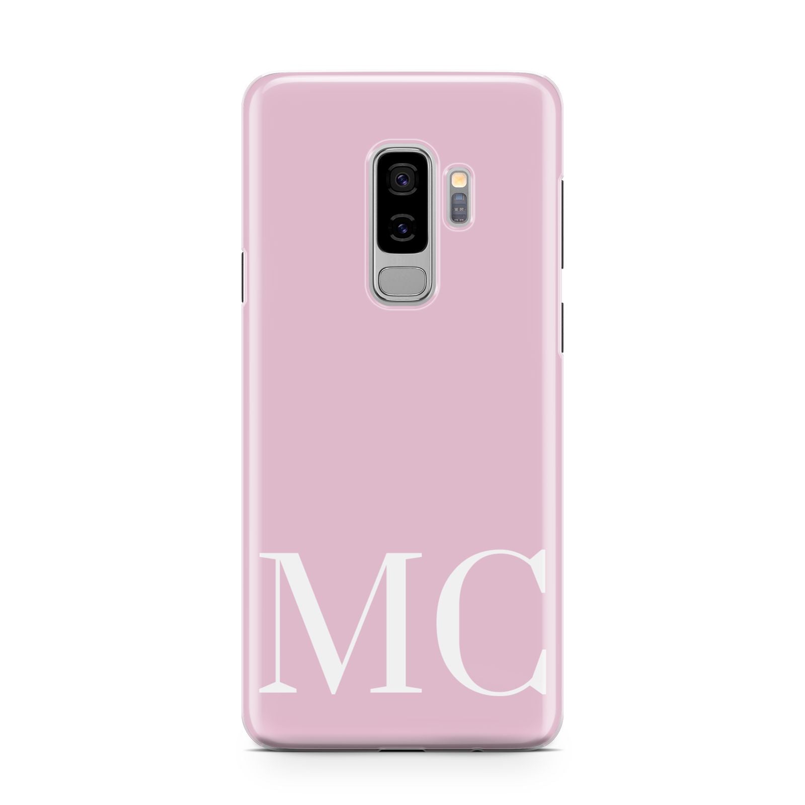 Initials Personalised 2 Samsung Galaxy S9 Plus Case on Silver phone