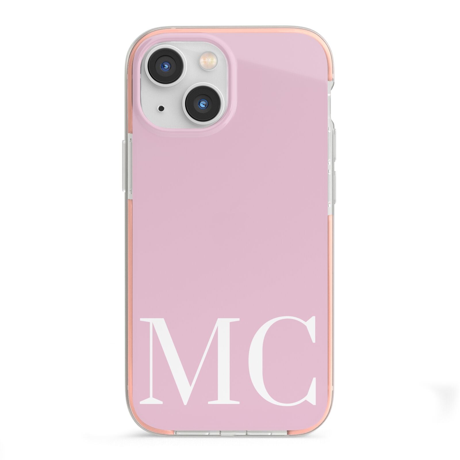 Initials Personalised 2 iPhone 13 Mini TPU Impact Case with Pink Edges