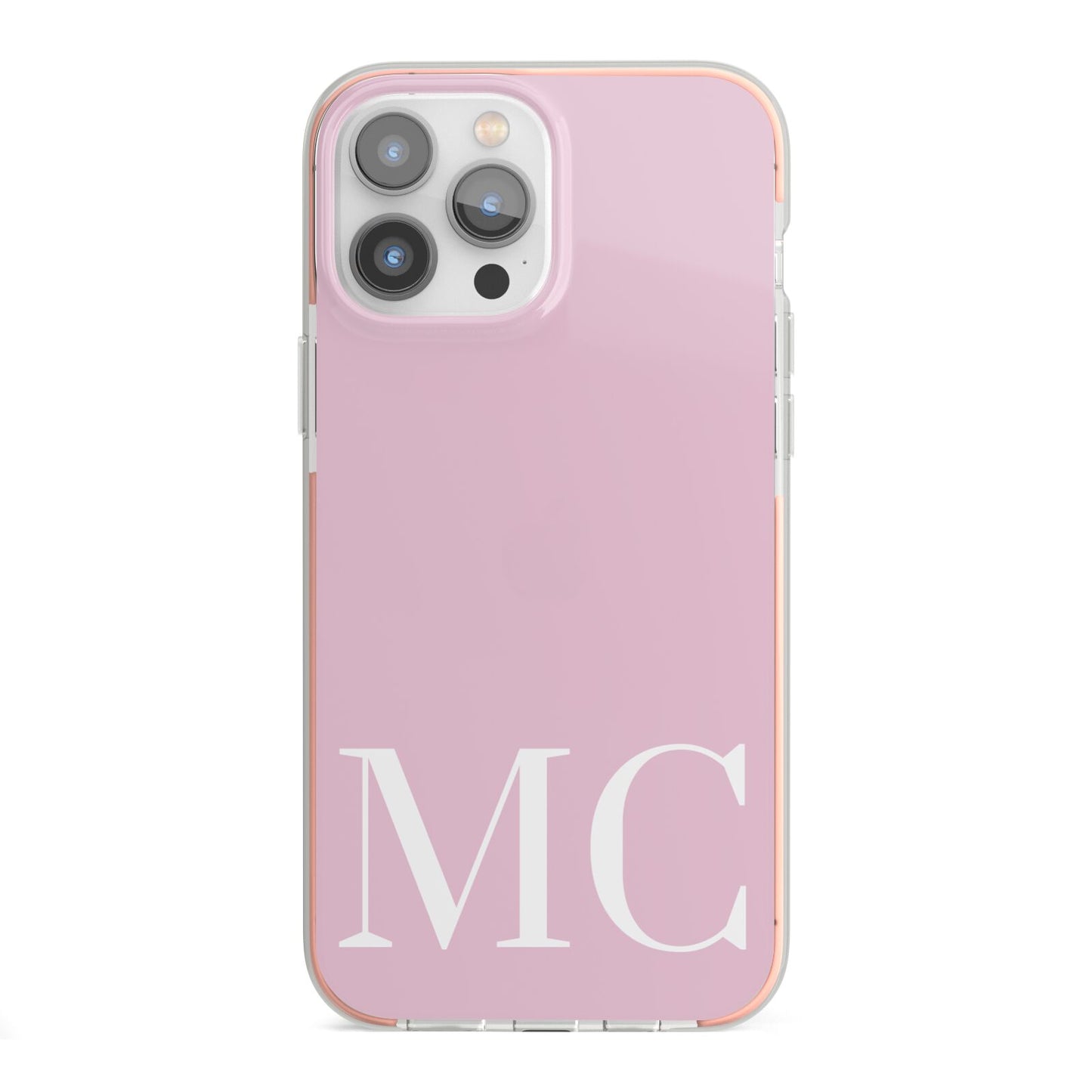 Initials Personalised 2 iPhone 13 Pro Max TPU Impact Case with Pink Edges