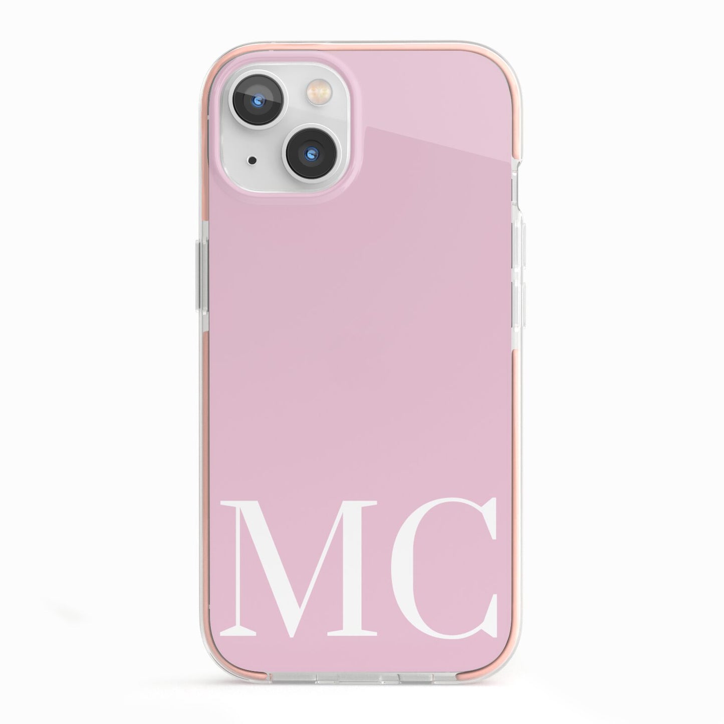 Initials Personalised 2 iPhone 13 TPU Impact Case with Pink Edges