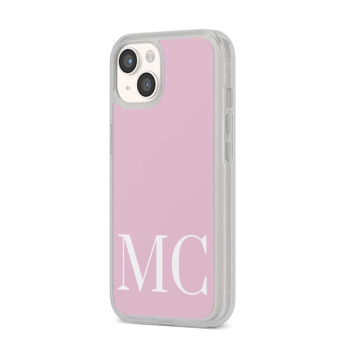 Initials Personalised 2 iPhone 14 Clear Tough Case Starlight Angled Image