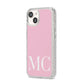 Initials Personalised 2 iPhone 14 Glitter Tough Case Starlight Angled Image