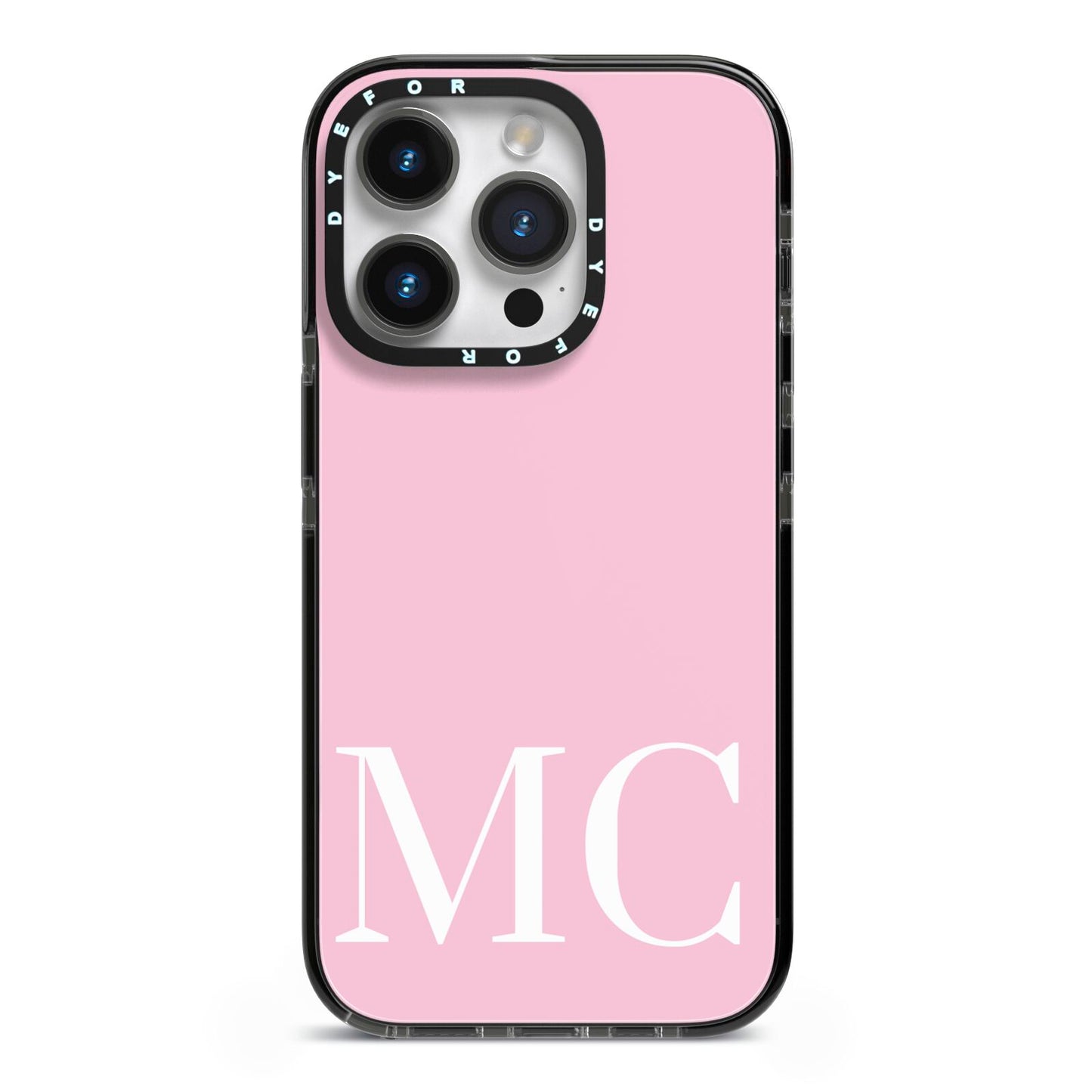Initials Personalised 2 iPhone 14 Pro Black Impact Case on Silver phone