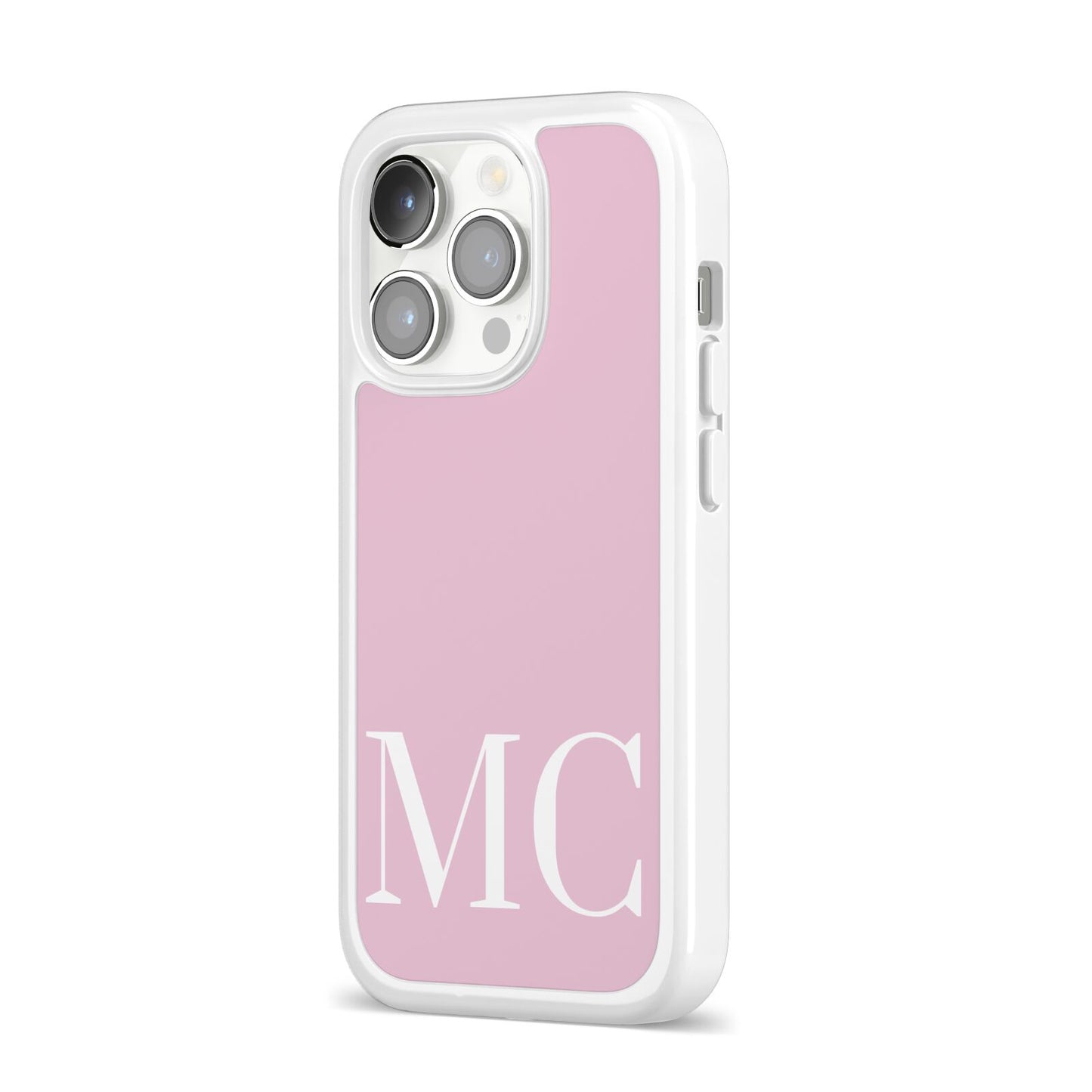 Initials Personalised 2 iPhone 14 Pro Clear Tough Case Silver Angled Image