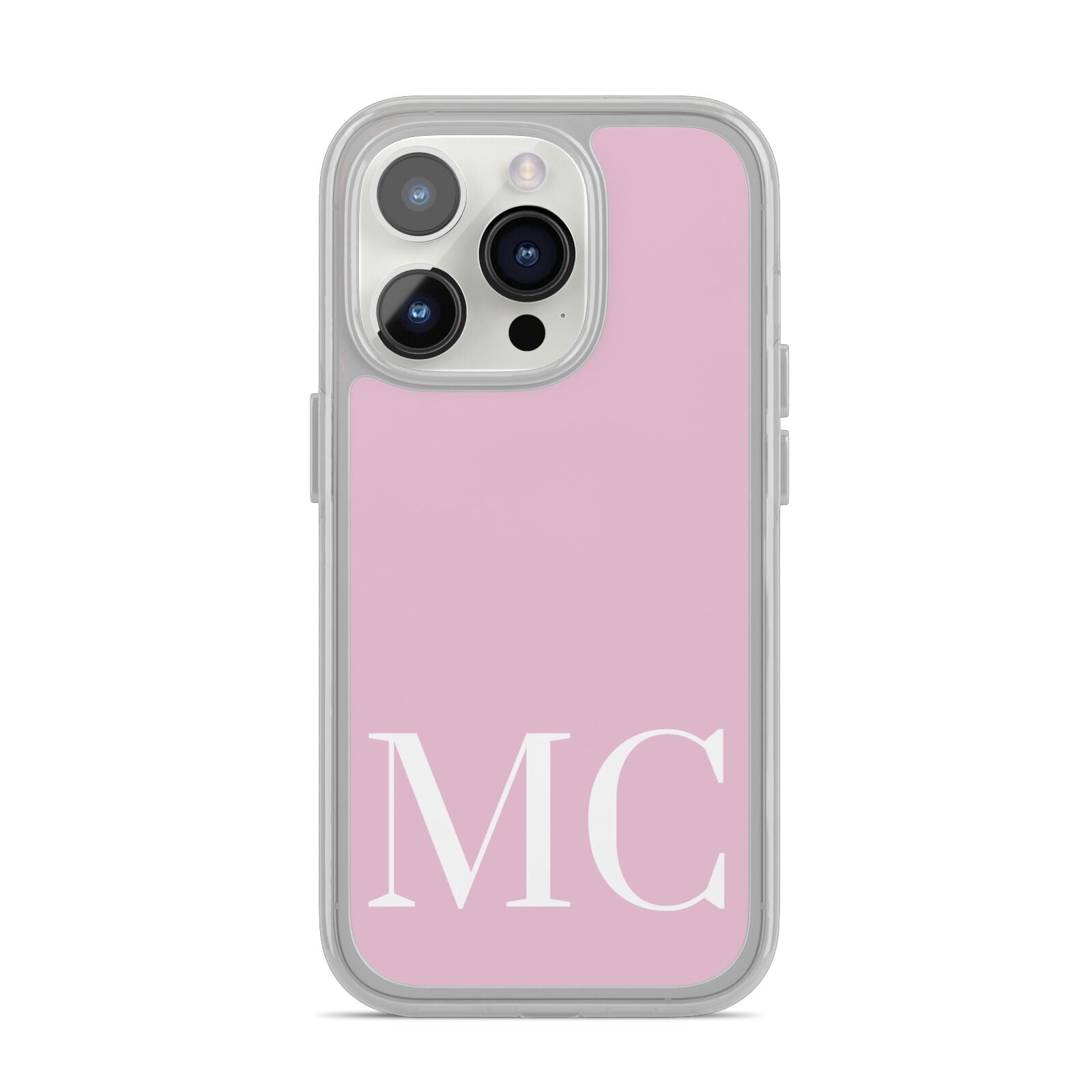 Initials Personalised 2 iPhone 14 Pro Clear Tough Case Silver