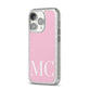 Initials Personalised 2 iPhone 14 Pro Glitter Tough Case Silver Angled Image