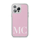 Initials Personalised 2 iPhone 14 Pro Max Clear Tough Case Silver
