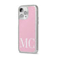Initials Personalised 2 iPhone 14 Pro Max Glitter Tough Case Silver Angled Image