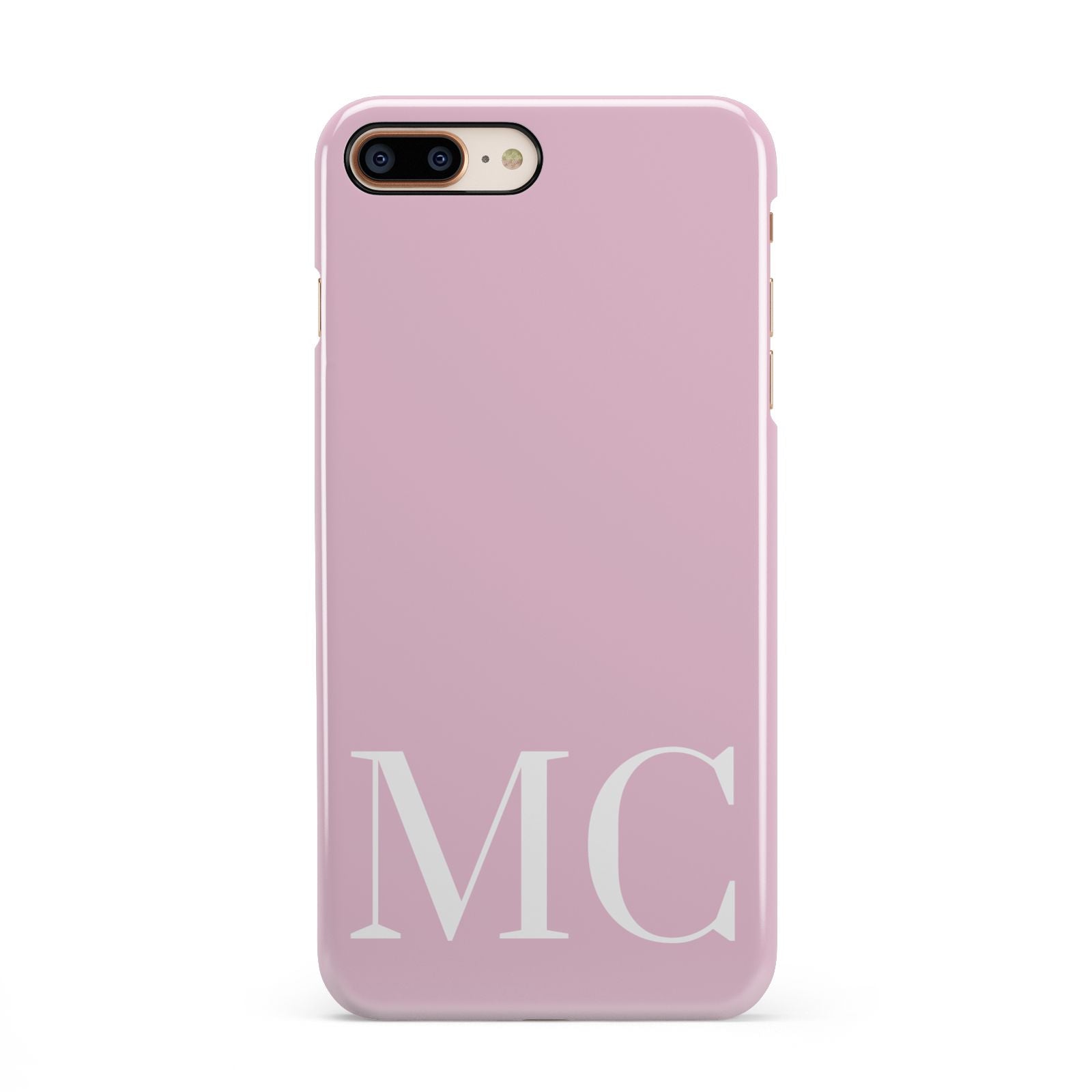 Initials Personalised 2 iPhone 8 Plus 3D Snap Case on Gold Phone