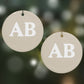 Initials Round Decoration on Christmas Background