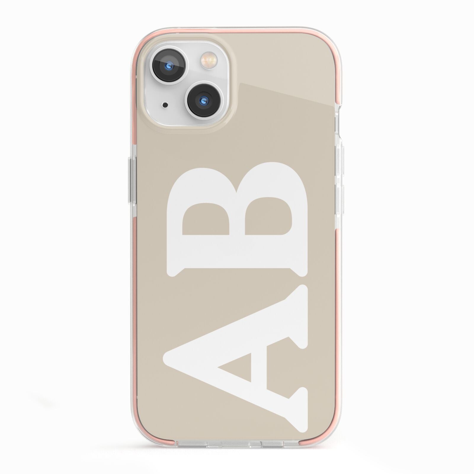 Initials iPhone 13 TPU Impact Case with Pink Edges