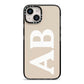 Initials iPhone 14 Black Impact Case on Silver phone