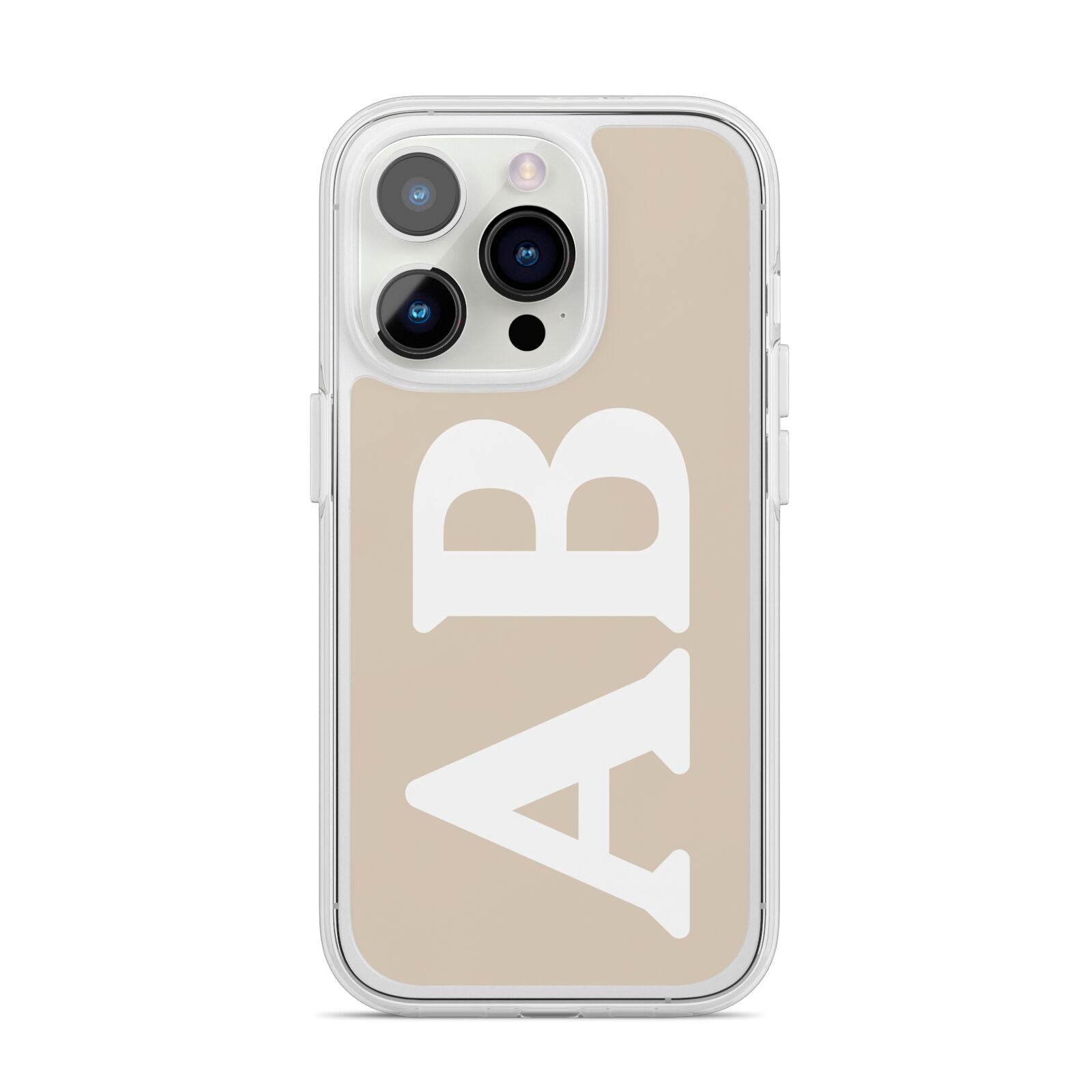 Initials iPhone 14 Pro Clear Tough Case Silver