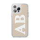 Initials iPhone 14 Pro Max Clear Tough Case Silver