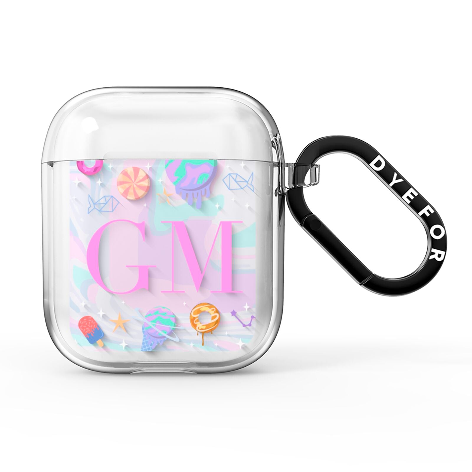 Inky Galactic Scene Personalised Initials AirPods Clear Case