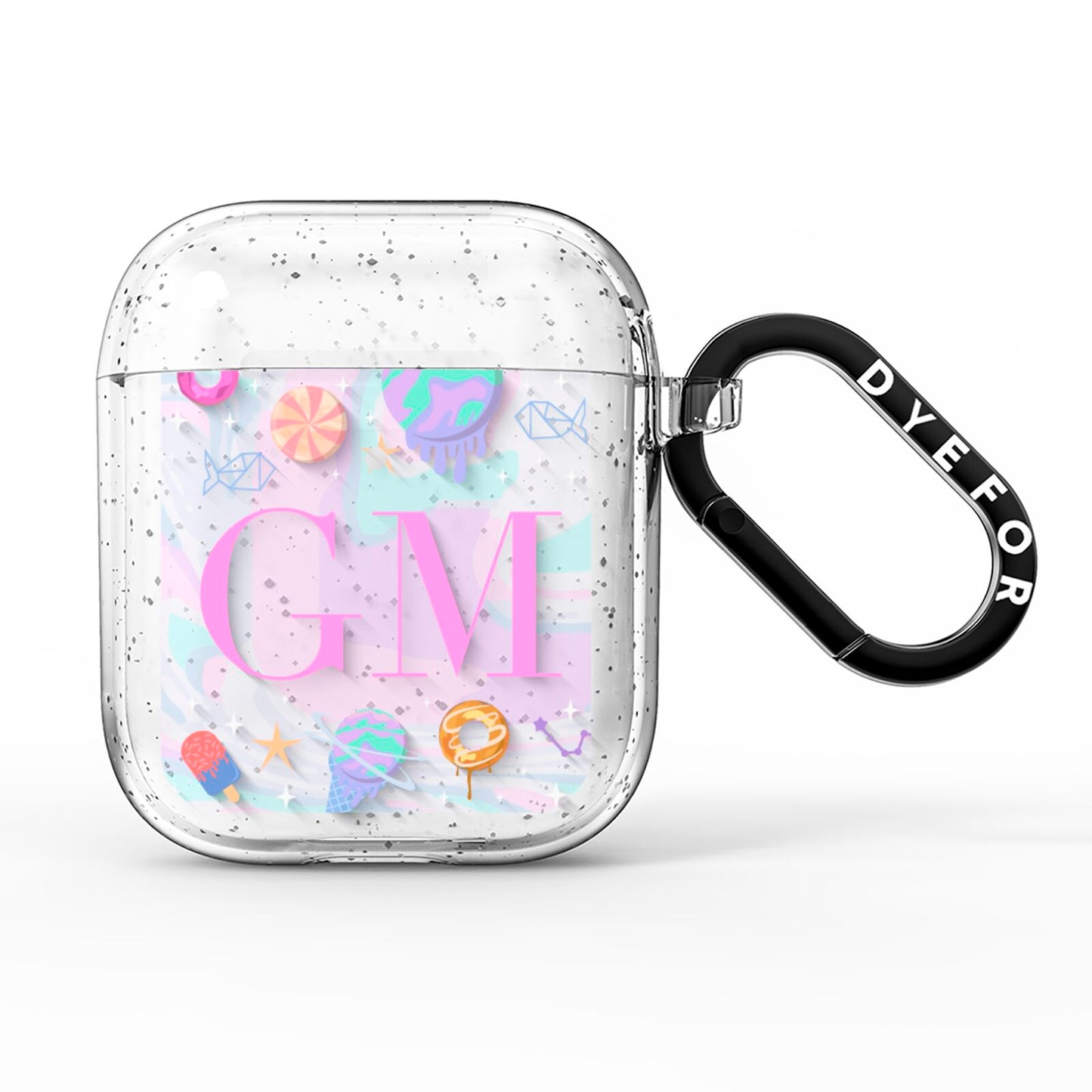Inky Galactic Scene Personalised Initials AirPods Glitter Case