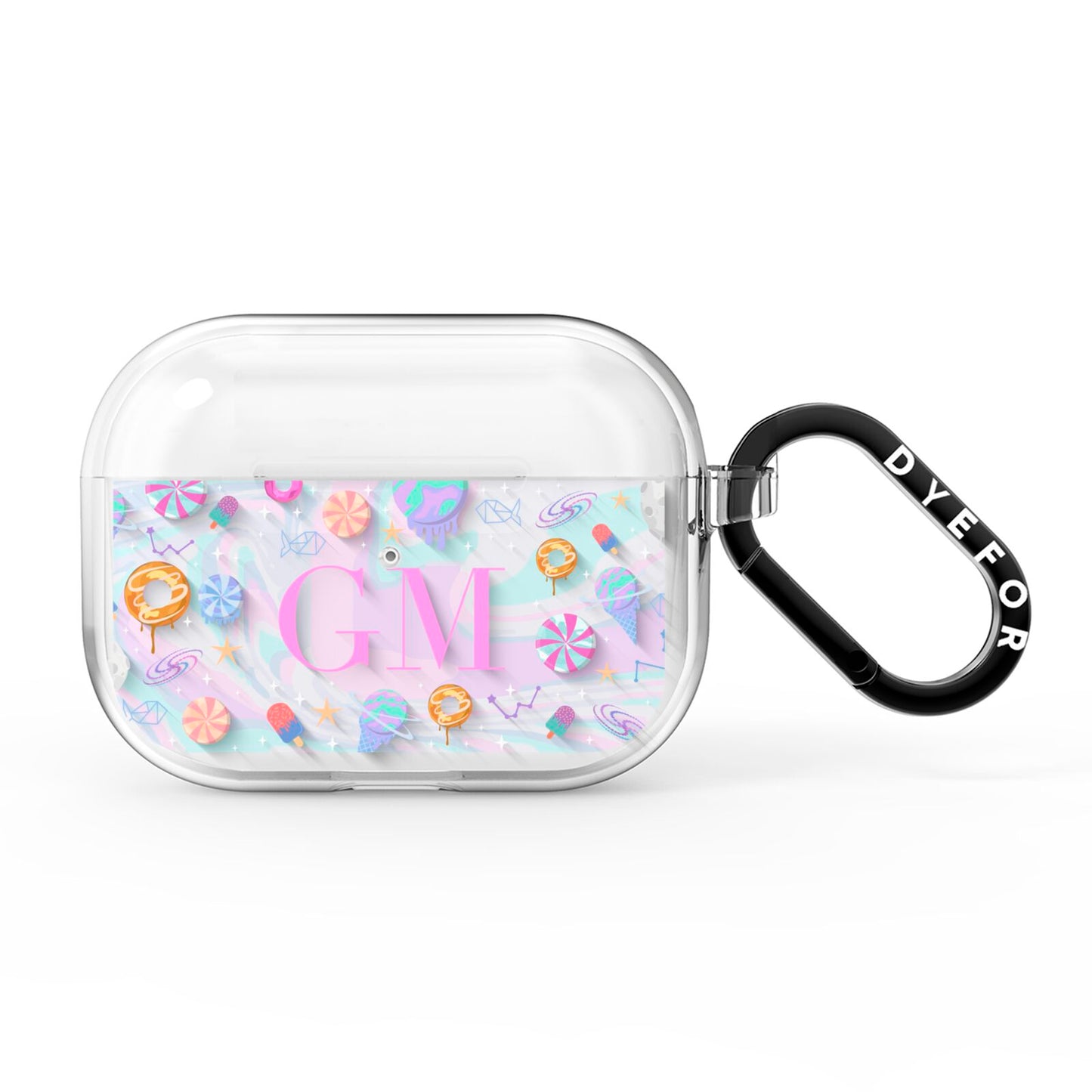 Inky Galactic Scene Personalised Initials AirPods Pro Clear Case