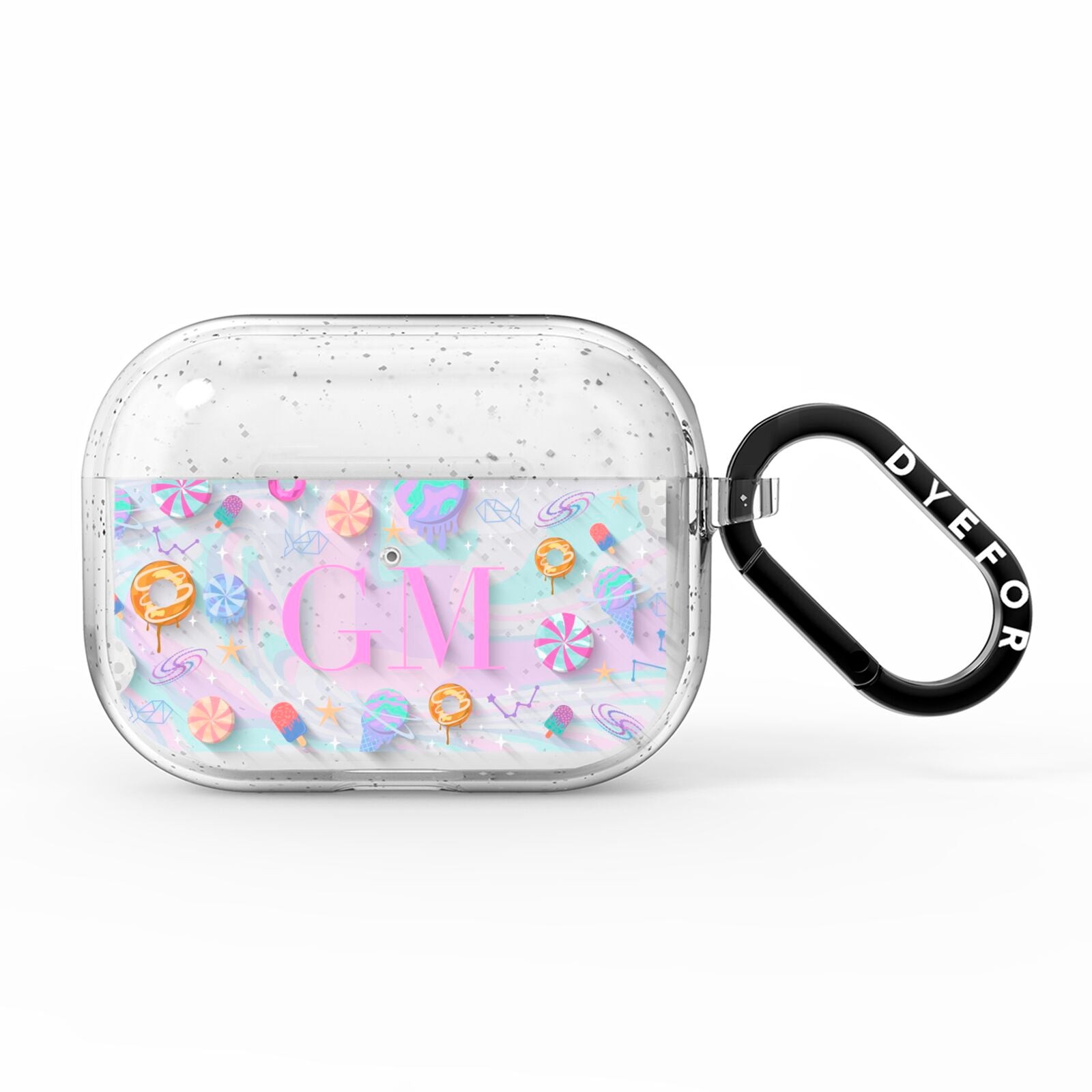 Inky Galactic Scene Personalised Initials AirPods Pro Glitter Case