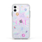 Inky Galactic Scene Personalised Initials Apple iPhone 11 in White with White Impact Case