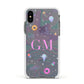 Inky Galactic Scene Personalised Initials Apple iPhone Xs Impact Case White Edge on Black Phone