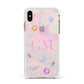 Inky Galactic Scene Personalised Initials Apple iPhone Xs Max Impact Case White Edge on Gold Phone
