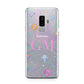 Inky Galactic Scene Personalised Initials Samsung Galaxy S9 Plus Case on Silver phone
