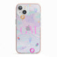 Inky Galactic Scene Personalised Initials iPhone 13 TPU Impact Case with Pink Edges