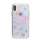 Inky Galactic Scene Personalised Initials iPhone X Bumper Case on Silver iPhone Alternative Image 1