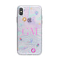 Inky Galactic Scene Personalised Initials iPhone X Bumper Case on Silver iPhone Alternative Image 1