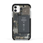 Internal Parts Apple iPhone 11 in White with Black Impact Case