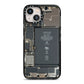 Internal Parts iPhone 13 Black Impact Case on Silver phone