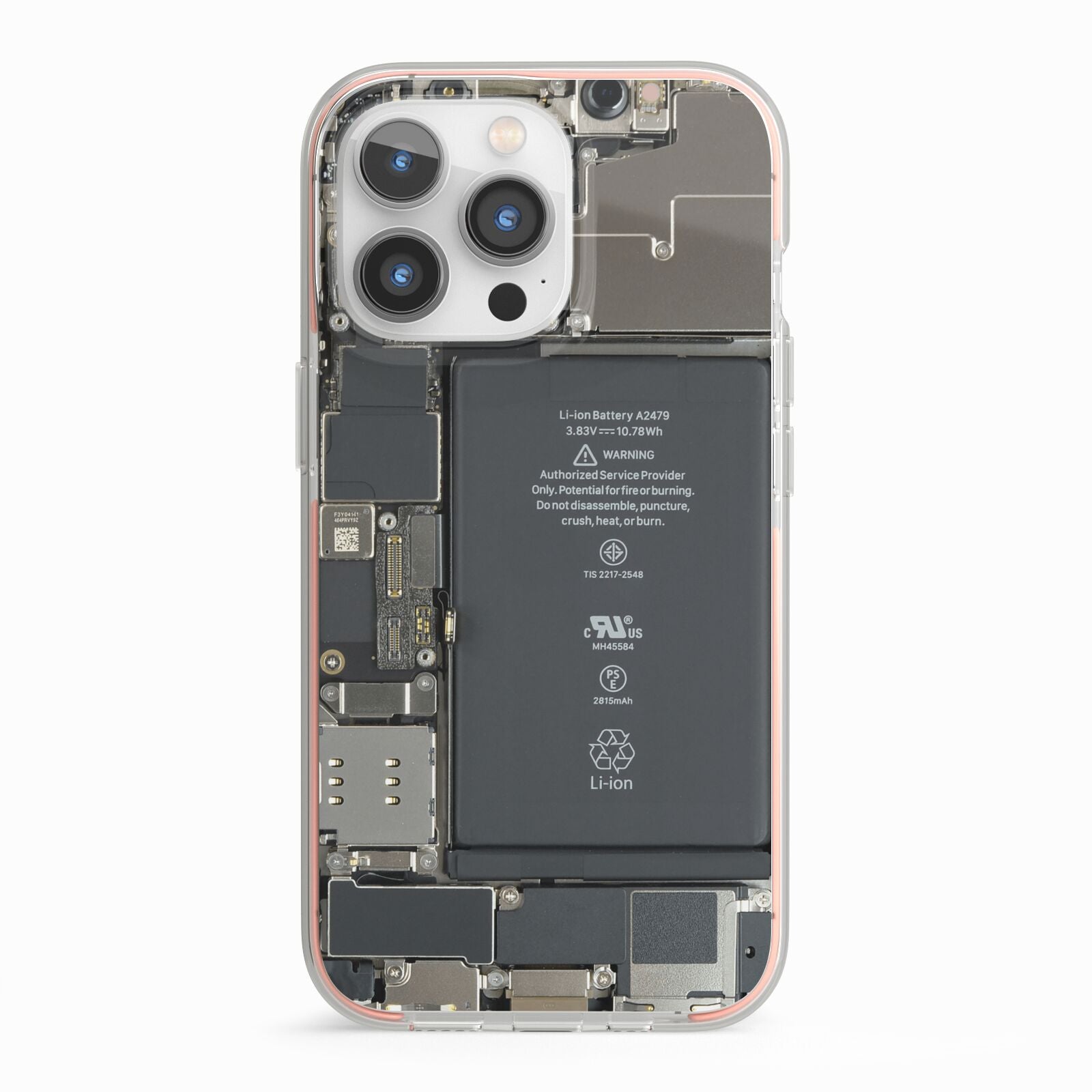 Internal Parts iPhone 13 Pro TPU Impact Case with Pink Edges