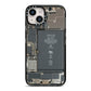 Internal Parts iPhone 14 Black Impact Case on Silver phone