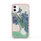Irises By Vincent Van Gogh Apple iPhone 11 in White with Pink Impact Case